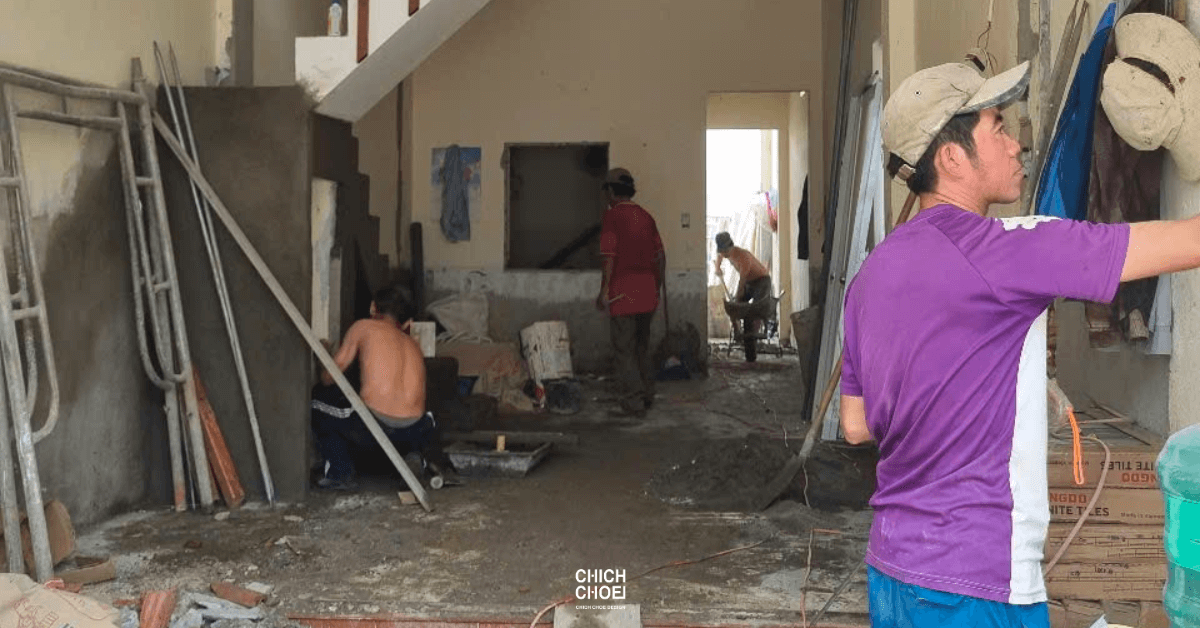 Cải tạo, sửa chữa sàn tường nhà 2 tầng Đà Nẵng