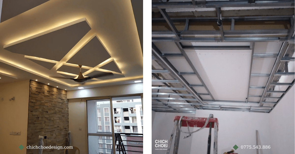 Lắp đặt trần thạch cao cho nhà ở hiện đại Đà Nẵng